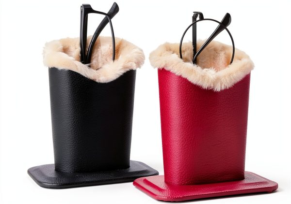 Bivisen Leather Eyeglass Holder Stand Desktop Organizer-0
