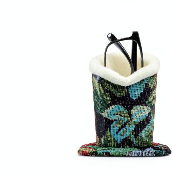 Leather Eyeglass Holder Stand Desk Organizer with Plush-1