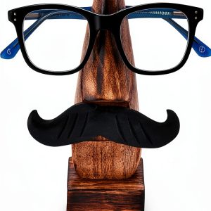 Nirvana Class Nose Shaped Wooden Glasses Holder Stand-0