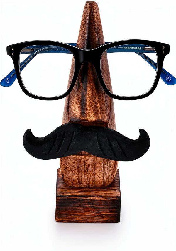 Nirvana Class Nose Shaped Wooden Glasses Holder Stand-0