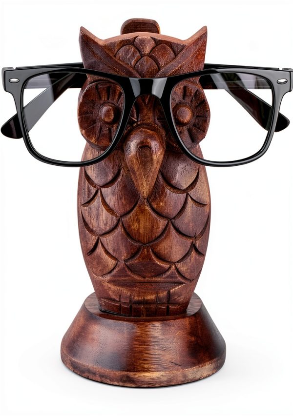 Ajuny Owl Wooden Spectacle Holder Handcrafted Design-6