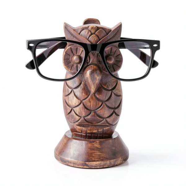 Ajuny Owl Wooden Spectacle Holder Handcrafted Design-2