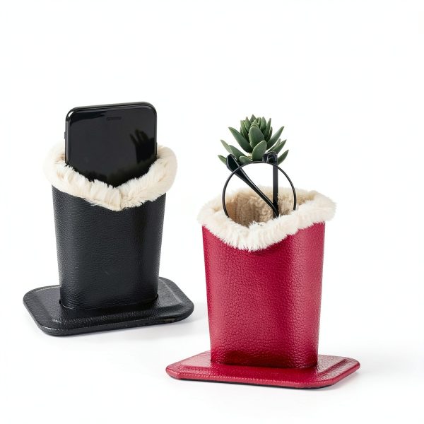 Bivisen Leather Eyeglass Holder Stand Desktop Organizer-5