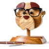 Wooden Dog Eyeglass Holder Jyoti Premium Oak Display-0