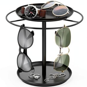 Giffgiss Sunglasses Holder Metal 360 Rotation Black Display-0