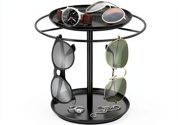 Giffgiss Sunglasses Holder Metal 360 Rotation Black Display-0