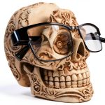 Top Brass Cow Eyeglass Holder Resin Animal Storage Stand-0