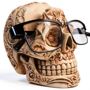 Top Brass Cow Eyeglass Holder Resin Animal Storage Stand-0