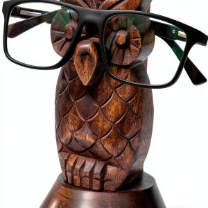 Ajuny Owl Wooden Spectacle Holder Handcrafted Design-0