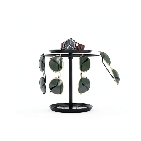 Giffgiss Sunglasses Holder Metal 360 Rotation Black Display-3
