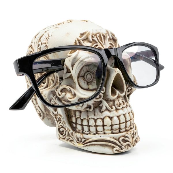 Top Brass Cow Eyeglass Holder Resin Animal Storage Stand-3
