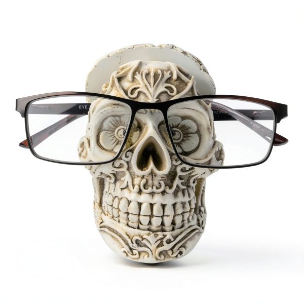 Top Brass Cow Eyeglass Holder Resin Animal Storage Stand-4