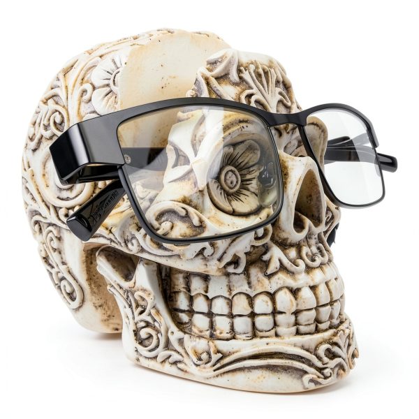 Top Brass Cow Eyeglass Holder Resin Animal Storage Stand-5