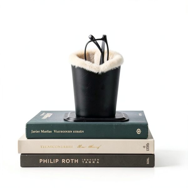 Leather Eyeglass Holder Stand Desk Organizer with Plush-2