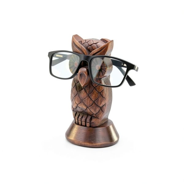 Ajuny Owl Wooden Spectacle Holder Handcrafted Design-5