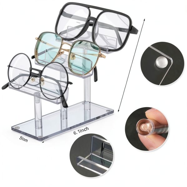 Sintuff 3 Tier Acrylic Sunglass Display Stand Organizer-1