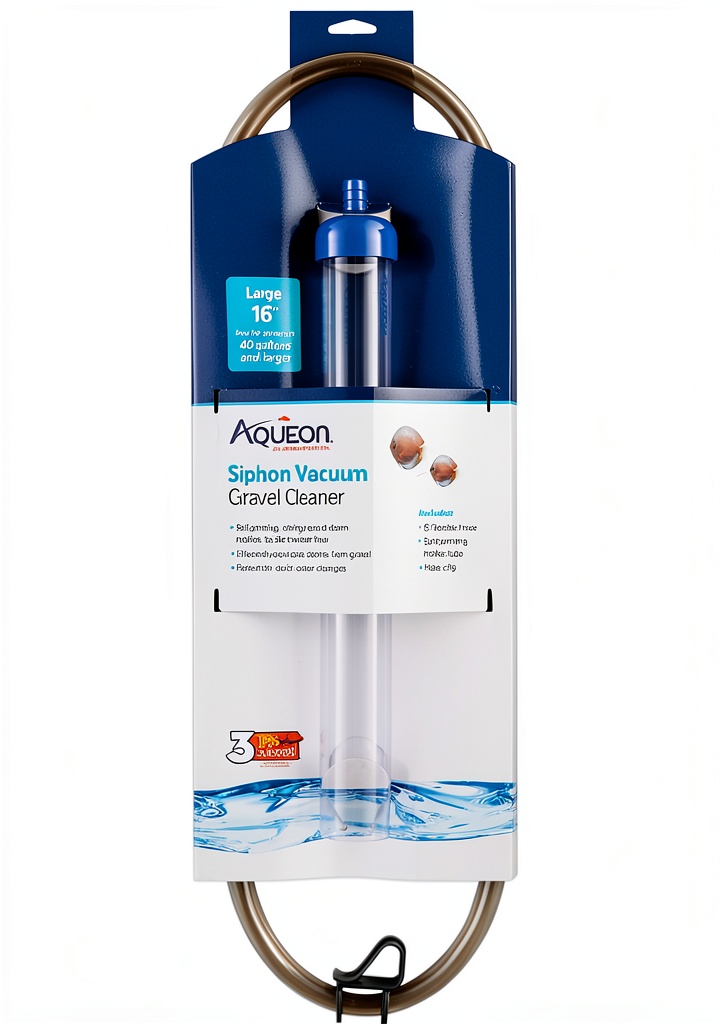 Aquarium gravel cleaner in use with hose attached to bucket