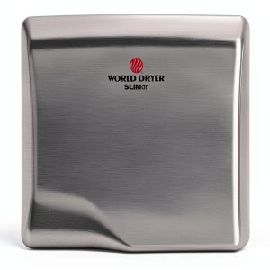 World Dryer® L-973 SLIMdri® Hand Dryer - Automatic Brushed Stainless Steel Universal Voltage Surface-Mounted ADA Compliant-0