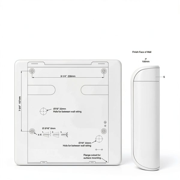 Bobrick B-7128 115V QuietDry, TrimDry ADA Surface-Mounted Automatic Heated Hand Dryer, 115 V-6