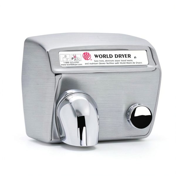 Hand Dryer Model A Durable Brushed Stainless Steel by World Dryer-0