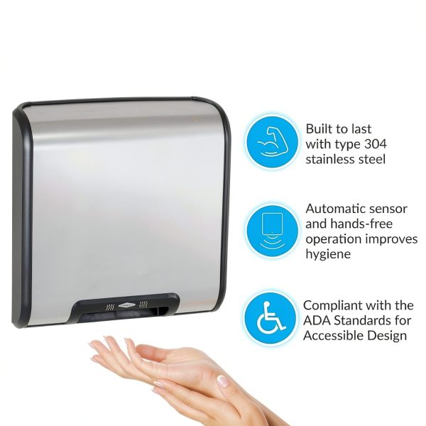 Bobrick B-7128 115V QuietDry, TrimDry ADA Surface-Mounted Automatic Heated Hand Dryer, 115 V-5