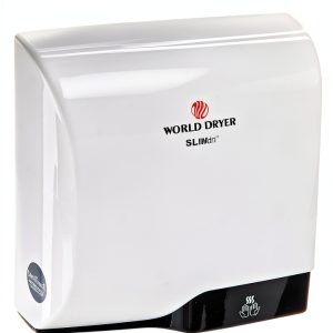 World Dryer L-974 SLIMdri Mounted ADA Hand Dryer Aluminum White 15s-0