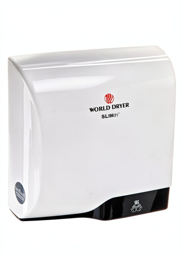 World Dryer L-974 SLIMdri Mounted ADA Hand Dryer Aluminum White 15s-0