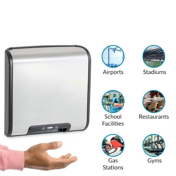 Bobrick B-7128 115V QuietDry, TrimDry ADA Surface-Mounted Automatic Heated Hand Dryer, 115 V-7